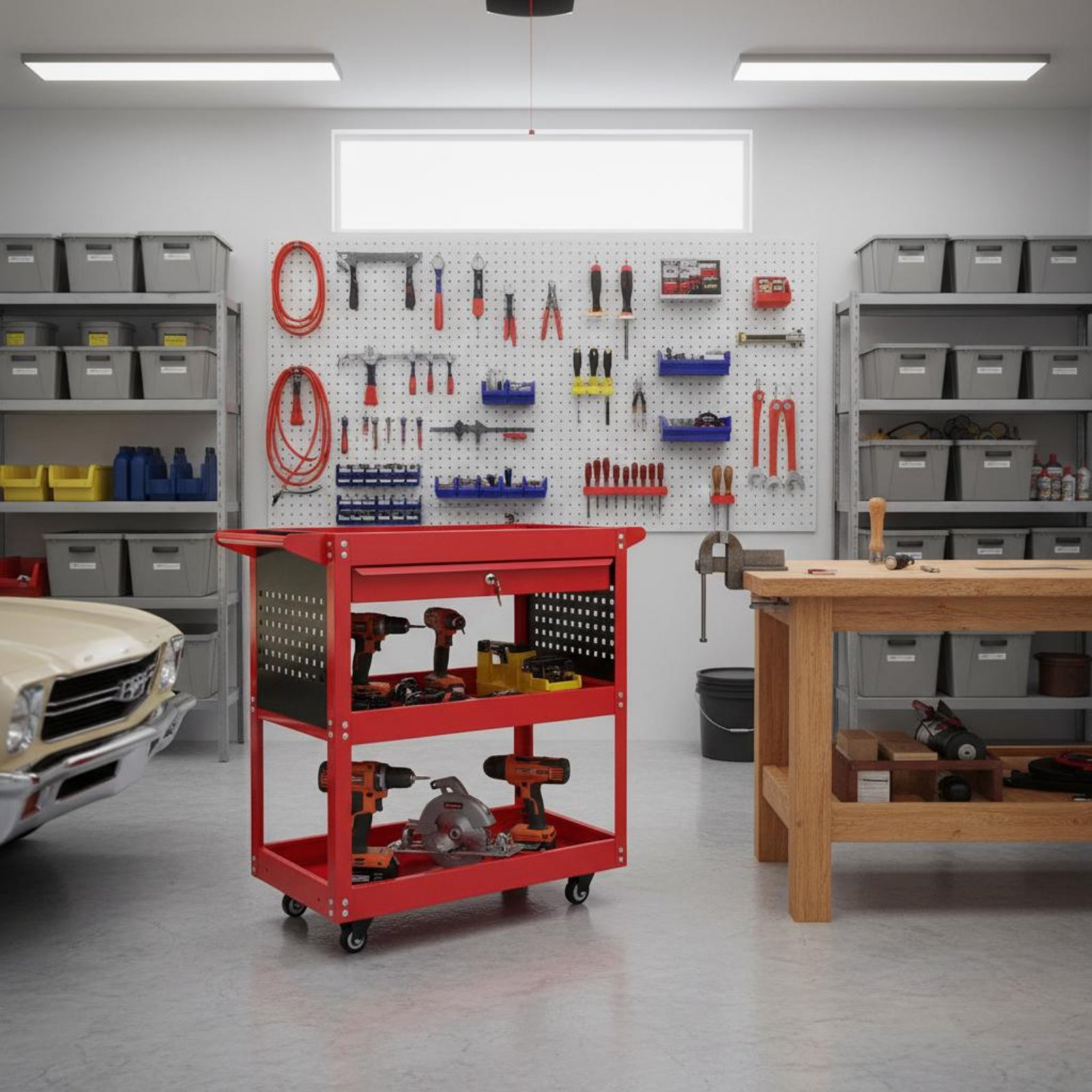 Tools For Garage Workshop - Chariot à outils à 3 niveaux