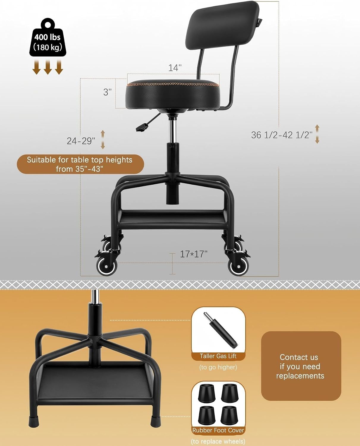 Tabouret d'atelier roulant ave - Tools For Garage Workshop avis et prix